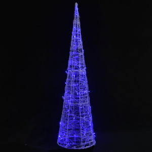 Piramidă decorativă acrilică con lumină LED albastru 90 cm - Img 2