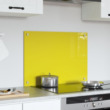 Placă backsplash pentru bucătărie galben 70x50x0,6 cm din sticlă securizată - Img 3