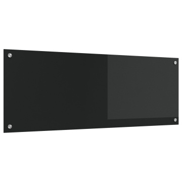 Placă de Backsplash pentru Bucătărie Neagră 110x40x0,6 cm din Sticlă Temperată - - Img 2