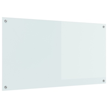 Placă de spate pentru bucătărie Alb 110x60x0,6 cm - Sticlă securizată - Img 2
