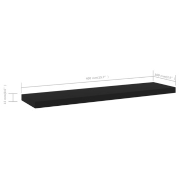 Plăci bibliotecă, 4 buc., negru, 40 x 10 x 1,5 cm, PAL - Img 5