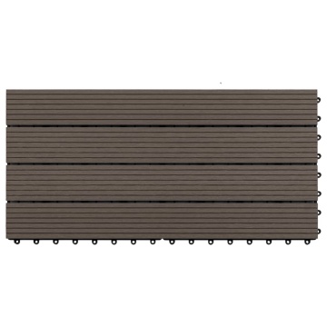 Plăci de pardoseală, 6 buc., maro închis, 60x30cm, WPC, 1,08 m² - Img 3