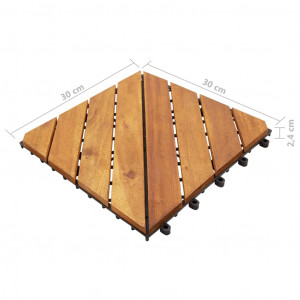 Plăci pardoseală, 10 buc., 30x30 cm, lemn masiv de acacia - Img 5