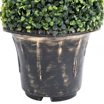 Plantă artificială de cimișir cu ghiveci, verde, 100cm, spirală - Img 4