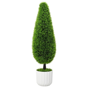 Planta artificială topiary Pin cu ghiveci 24x90 cm Verde - Img 2