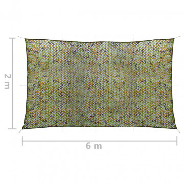 Plasă de camuflaj cu geantă de depozitare, verde, 2x6 m - Img 5