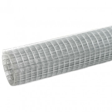 Plasă de sârmă găini, argintiu, 10 x 0,5 m, oțel galvanizat - Img 1