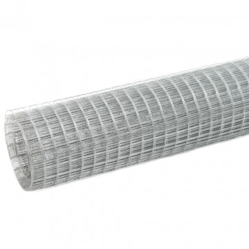 Plasă de sârmă găini, argintiu, 25 x 0,5 m, oțel galvanizat - Img 1
