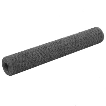 Plasă de sârmă găini, gri, 25 x 1 m, oțel cu înveliș PVC - Img 1