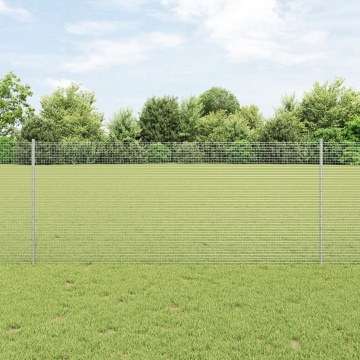 Plasă de sârmă sudată cu 44 stâlpi U Argint 1x50 m Oțel - Img 1