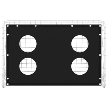 Poartă de fotbal cu plasă de antrenament, 184x61x122 cm, oțel - Img 3