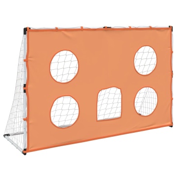 Poartă de fotbal de copii cu covoraș țintă/minge 182x62x118 cm - Img 4