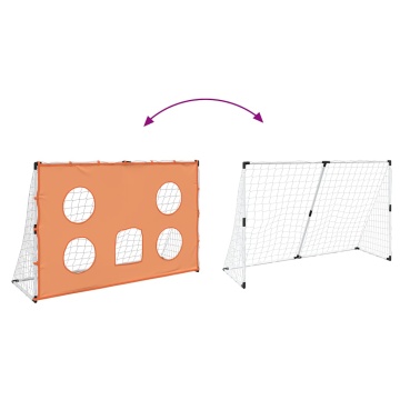 Poartă de fotbal de copii cu covoraș țintă/minge 182x62x118 cm - Img 7