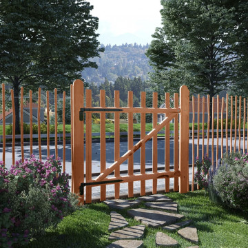 Poarta de gard simplă, lemn de alun tratat, 100 x 100 cm - Img 1