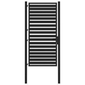 Poarta de gradina incuiata neagra 100x180 cm aluminiu - Img 2