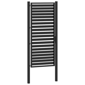 Poarta de gradina incuiata neagra 100x200 cm aluminiu - Img 4