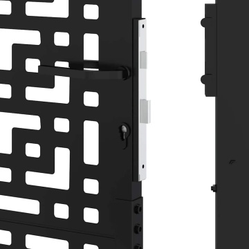 Poarta de gradina neagra 105x180 cm Design cruce de otel - Img 7
