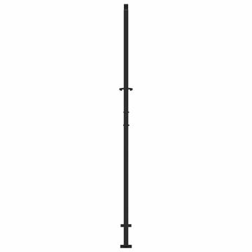 Poarta de gradina neagra 105x205 cm Design cu frunze de otel - Img 8
