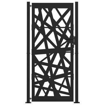 Poarta de gradina neagra 105x205 cm Design cu lumina din otel - Img 3