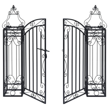 Poartă de grădină ornamentală, 122 x 20,5 x 100 cm, fier forjat - Img 3