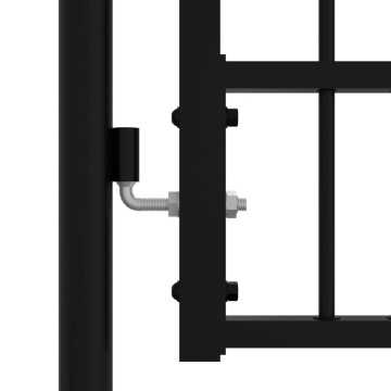 Poartă gard cu vârf negru 103x200 cm oțel vopsit electrostatic - Img 4