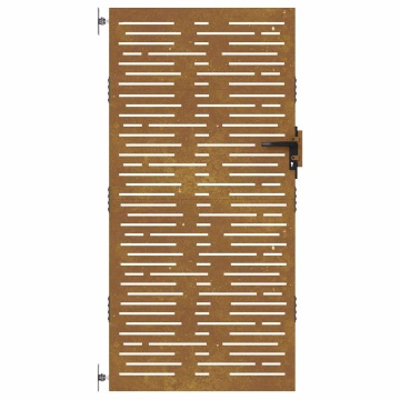 Poartă pentru grădină, 85x175 cm, oțel corten, dreptunghiuri - Img 4