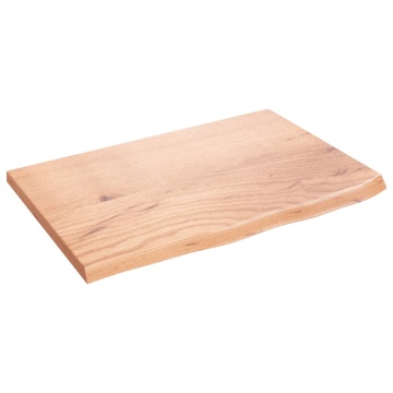Poliță perete maro deschis 60x40x2 cm lemn masiv stejar tratat - Img 1