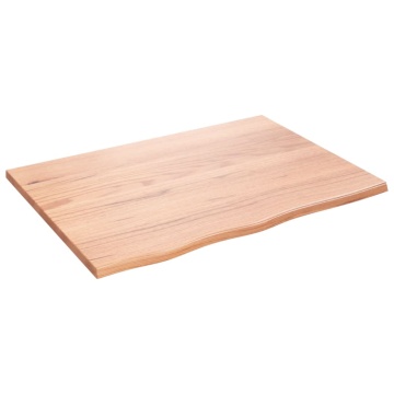 Poliță perete maro deschis 80x60x2 cm lemn masiv stejar tratat - Img 2