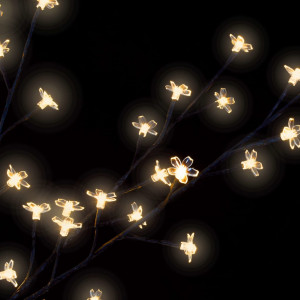 Pom Crăciun, 200 LED-uri alb cald, flori de cireș, 180 cm - Img 8