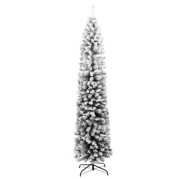 Pom de Crăciun artificial subțire cu zăpadă verde 240 cm PVC - Img 2