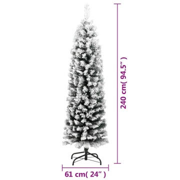 Pom de Crăciun artificial subțire cu zăpadă verde 240 cm PVC - Img 5