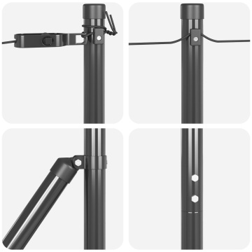 Posturi de gard 7 buc Gri Ø32 mm 170 cm Oțel galvanizat - Img 4