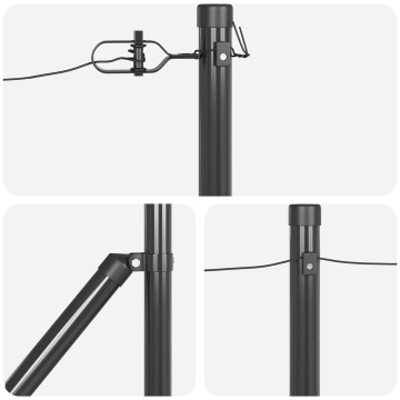 Posturi de gard cu vârf 7 buc Ø32 mm 60 cm Oțel galvanizat - Img 4