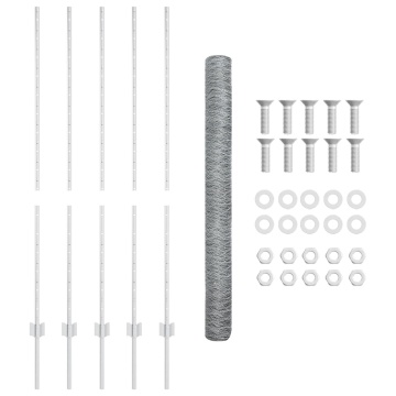 Posturi de Îngrădire 10 buc U-Channel 140 cm Oțel Galvanizat, Îngrădire Hexagon 1,4x10 m Oțel Galvanizat - Img 4