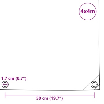 Prelată 650 g/m² 4 x 4 m Alb - Img 5