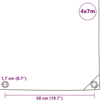 Prelată 650 g/m² 4 x 7 m Alb - Img 5