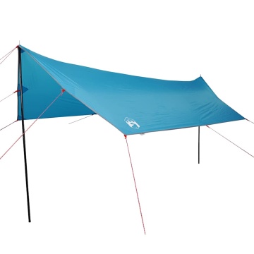 Prelată de camping, albastru, 460x305x210 cm, impermeabilă - Img 2