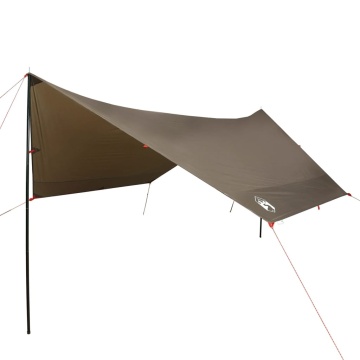 Prelată de camping, maro, 462x306x211 cm, impermeabilă - Img 2