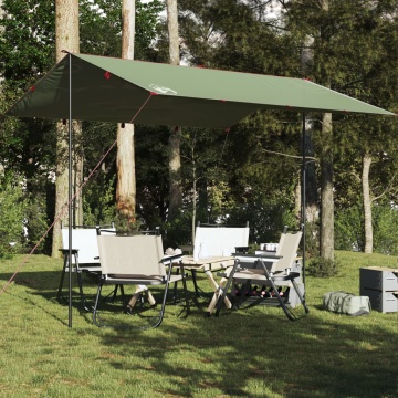 Prelată de camping, verde, 360x294 cm, impermeabilă - Img 1