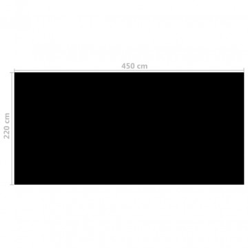 Prelată piscină, negru, 450 x 220 cm, PE - Img 3