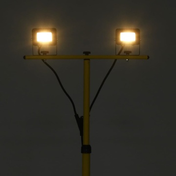 Proiector cu LED și trepied, 2x10 W, alb cald - Img 2