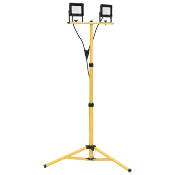 Proiector cu LED și trepied, 2x50 W, alb cald - Img 1
