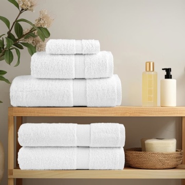 Prosoape de duș premium 25 buc alb 70x140cm 600 gsm 100% bumbac - Img 3