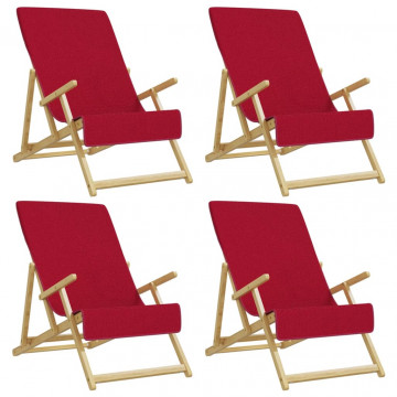 Prosoape de plajă, 4 buc., vișiniu, 60x135 cm, textil, 400 GSM - Img 2