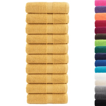 Prosoape mâini premium SOLUND 10 buc auriu 30x30cm 600gsm - Img 2