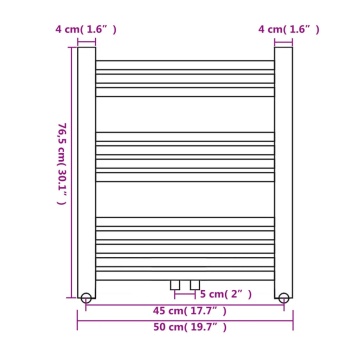 Radiator port-prosop încălzire centrală baie, drept, 500 x 764 mm - Img 7