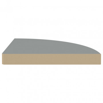 Raft colțar de perete, gri, 35 x 35 x 3,8 cm, MDF - Img 4
