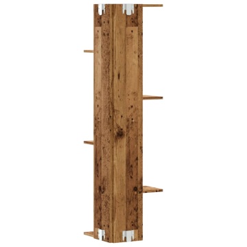 Raft colțar perete lemn vechi 36,5x36,5x140 cm lemn prelucrat - Img 5