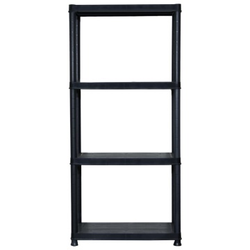 Raft de depozitare cu 4 polițe, negru, 61x30,5x130 cm, plastic - Img 3