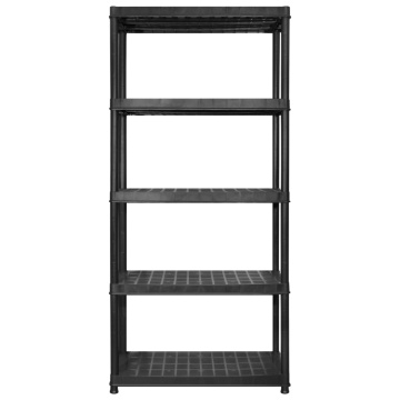Raft de depozitare cu 5 polițe, negru, 170x40x185 cm, plastic - Img 3